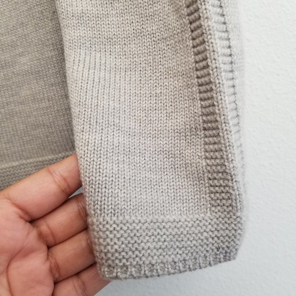 MaxMara Light Grey 100% Virgin Wool Knit Open Front Cardigan Medium - Picture 4 of 6
